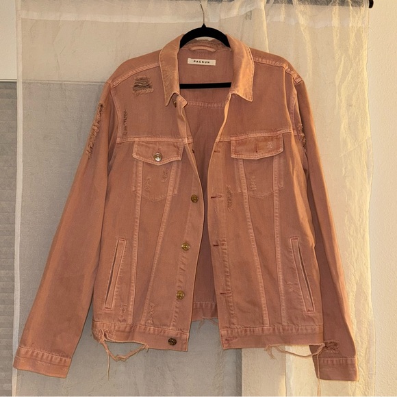 PacSun Other - PACSUN men’s ripped Jean jacket in pink. Size Large | NEW